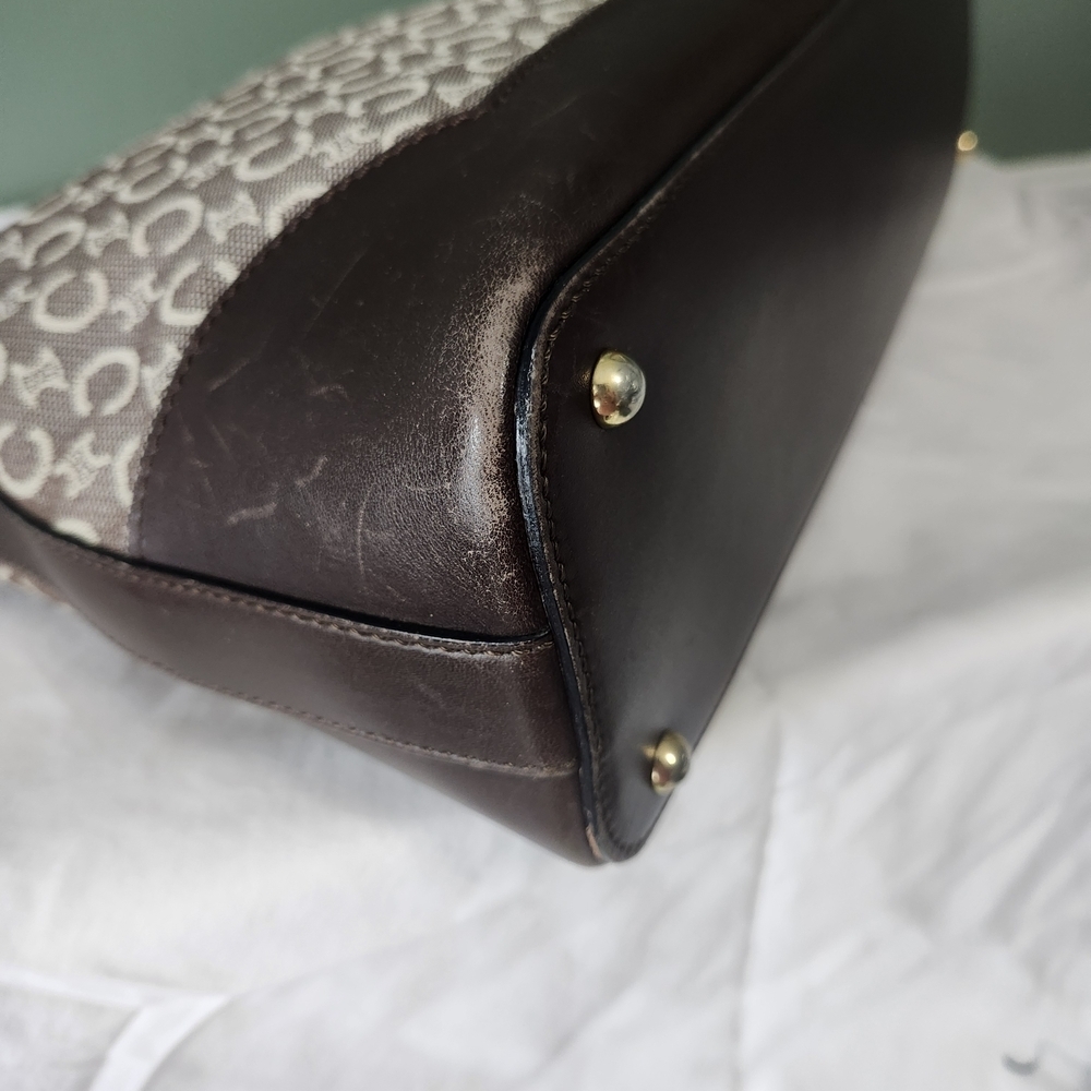 Vintage CELINE Brown and Cream Crossbody Bag - Picture 5 of 14